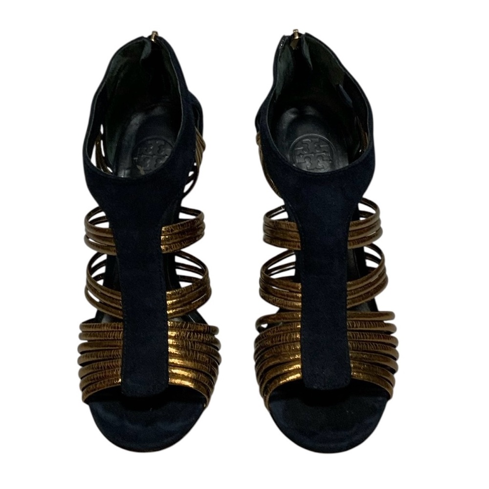 Vince Camuto Women’s Navy/Gold Suede Platform Heels